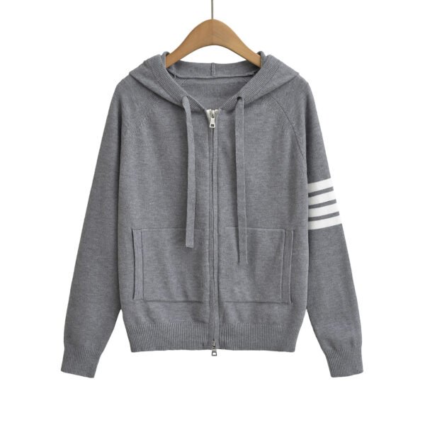 Hooded zipper sweater