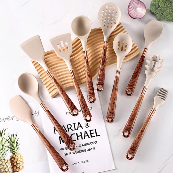 Wooden Handle Cooking Kitchen Utensil Set