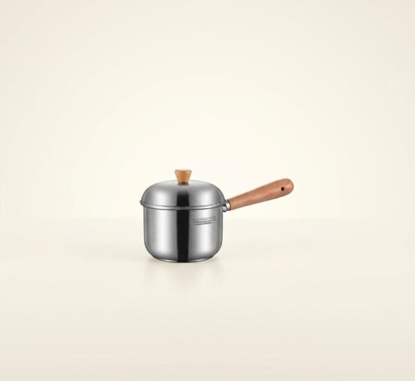 304 stainless steel milk pot, instant noodle pot, household wooden handle dormitory small soup pot, milk heating baby food pot (2) 304 Stainless Steel Milk Pot (Copy)