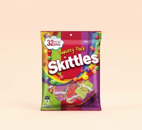Bulk Wholesale Coated for Rainbow Fruit Flavored Chewy Candy in Box Packaging Various Sizes for Reseller Skittles Chewy Lollies Variety Party Bag (Copy)