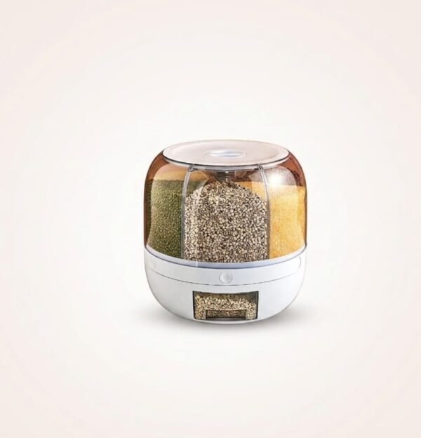 Grain And Miscellaneous Grains Partitioned Rotating Rice Bucket Insect-proof Moisture-proof Sealed Rice Cylinder Household Rice Box Rice 360° Rotating Rice & Grain Storage (Copy)