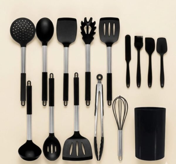 Household Shovel Spoon Spatula Handle Cover Stainless Steel Handle Cover Handle Silicone Kitchenware 15 Pieces Suit Household Shovel Spoon Spatula (Copy)