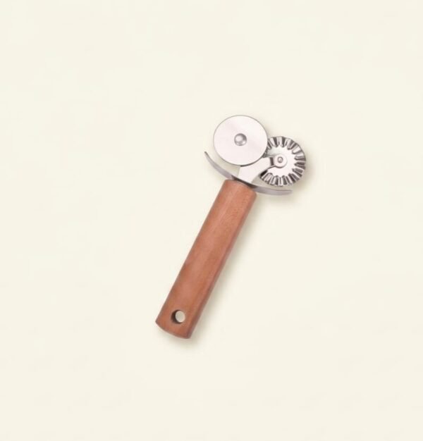 Wooden Handle Double Wheel Round Roller Knife