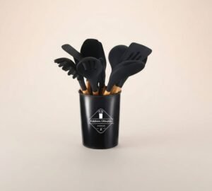 Wooden Handle Kitchenware 12 Piece Set FDA Silicone Non-stick Cooking Shovel Spoon Baking Suit With Storage Barrel Silicone 12-Piece Wooden Kitchen Set (Copy)