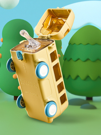 500ml Bus Car Children's Straw Water Cup