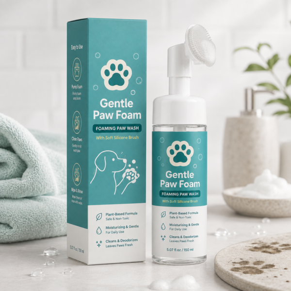 04-gentle-foaming-paw-wash-lifestyle Gentle Foaming Paw Wash with Silicone Brush