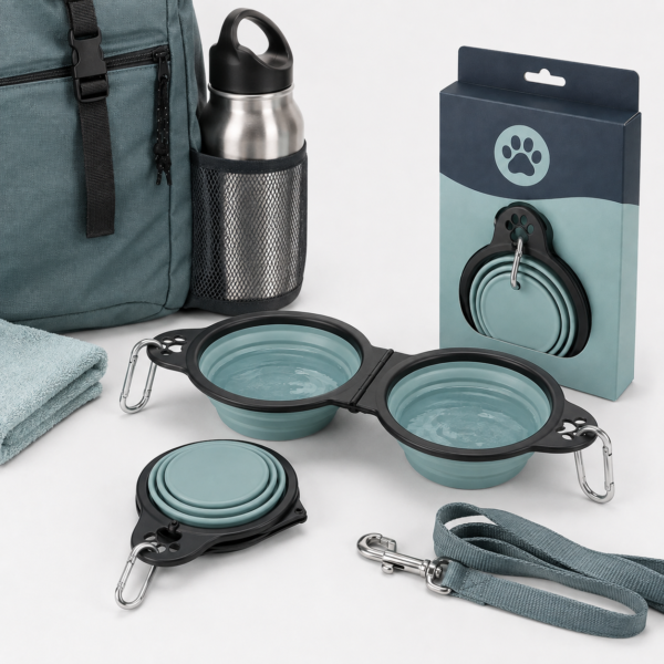 collapsible-double-travel-pet-bowl-lifestyle Collapsible Double Travel Pet Bowl